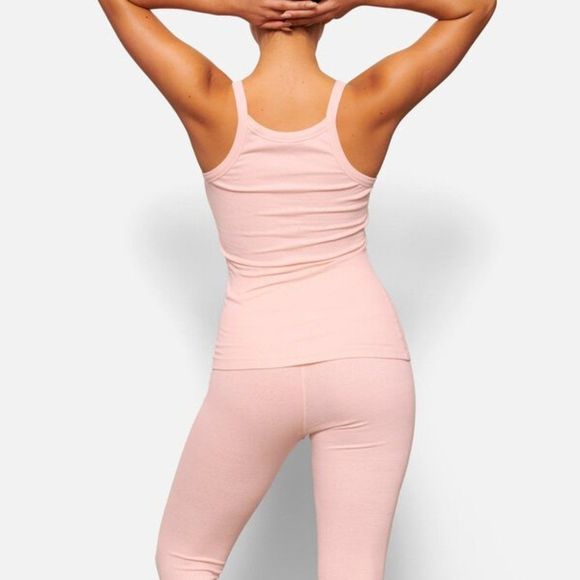 CT1170 NWT SKIMS LOGO POINTELLE TANK TOP COLOR QUARTZ (SALMON) - Picture 3 of 3